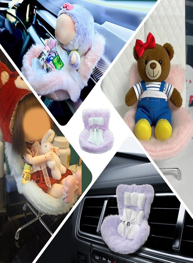 Ezcora Accessories for 10-17cm Dolls, Doll Car Seat with Clip onto Car Air Vent, Includes Seat Leg for Desktop Display (Gray Leopard) - Image 4